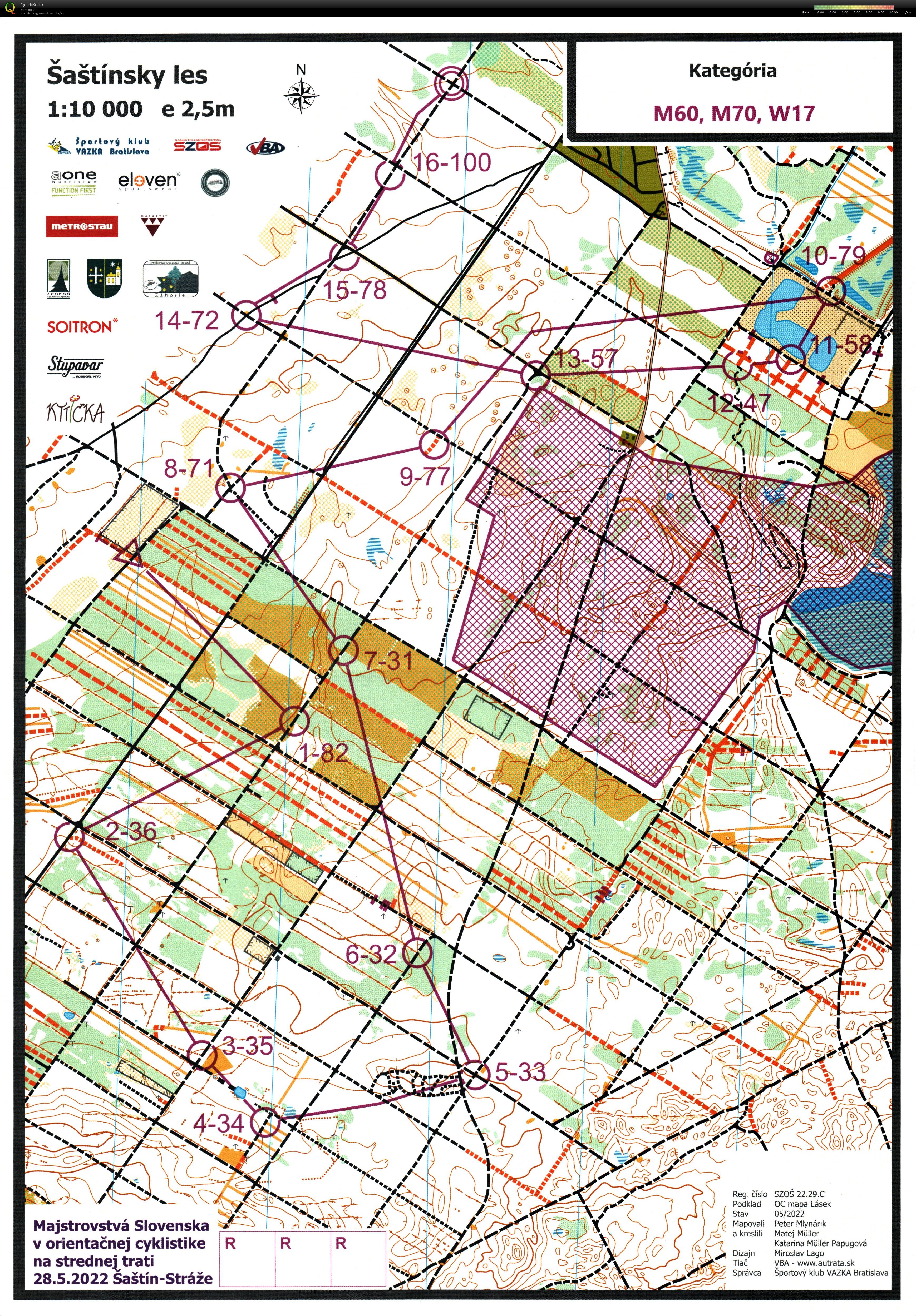 Slovak MTBO Championships - Middle (2022-05-28)