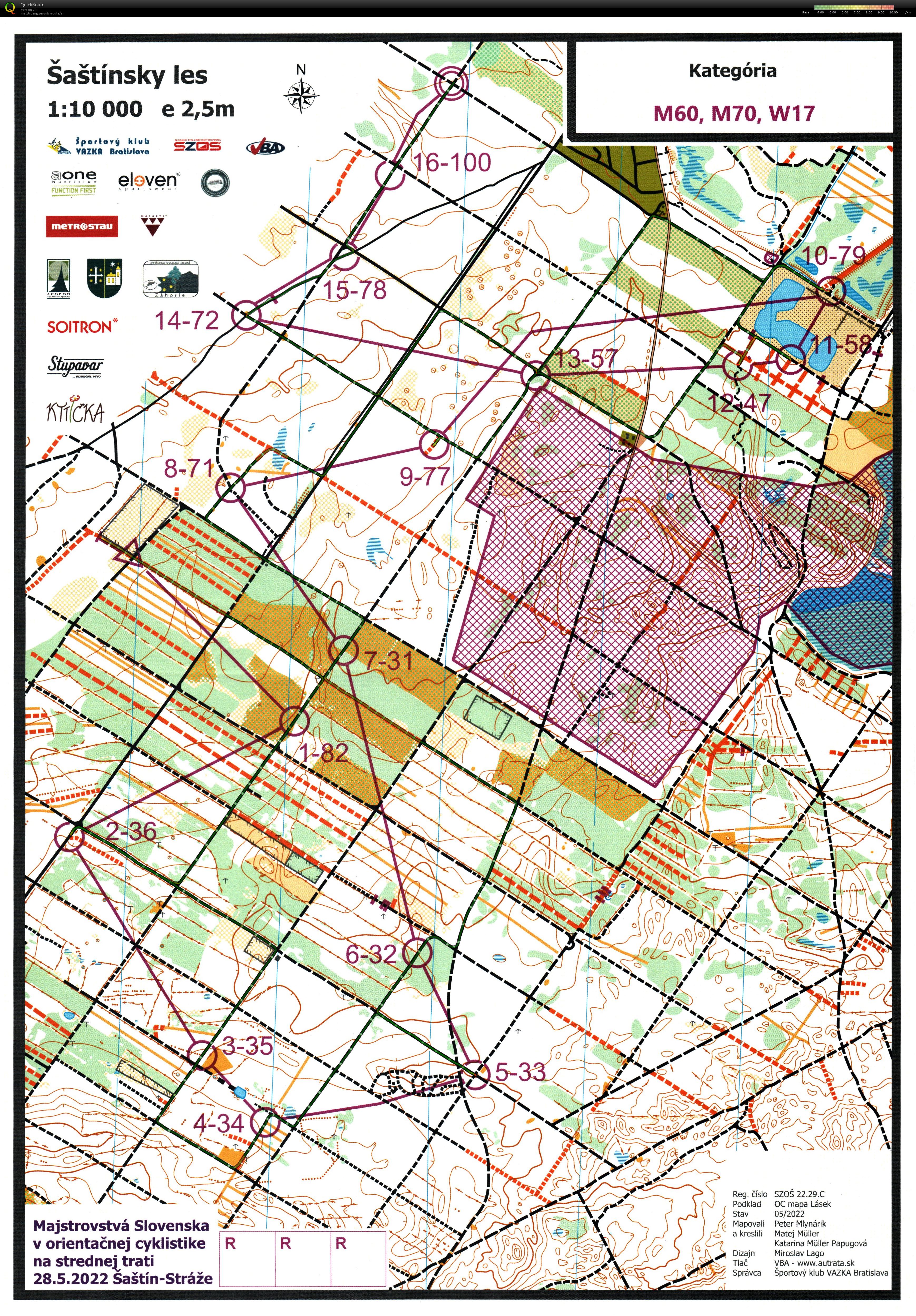 Slovak MTBO Championships - Middle (2022-05-28)