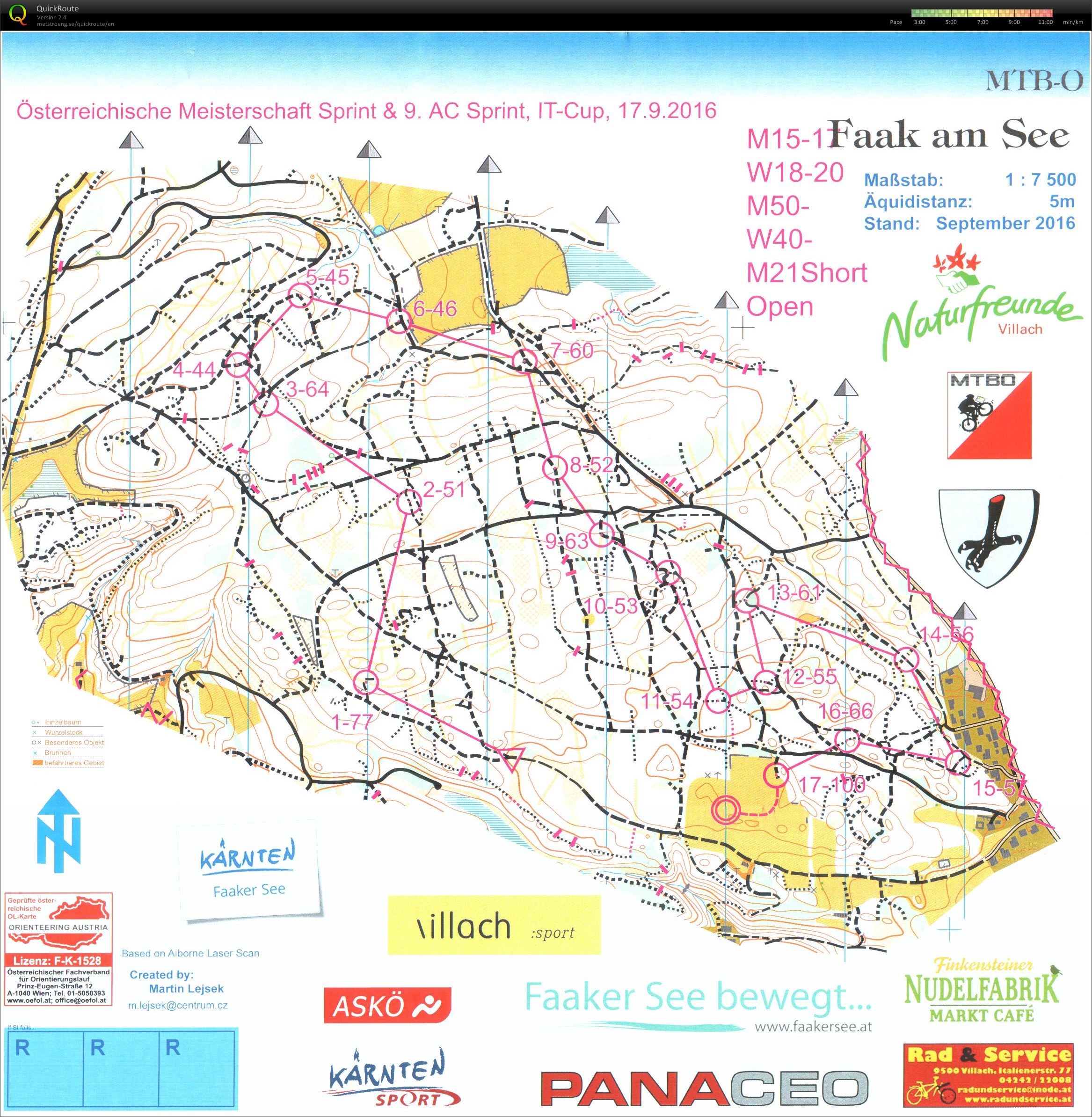 ÖM Sprint, 9. MTBO Austria Cup (2016-09-17)