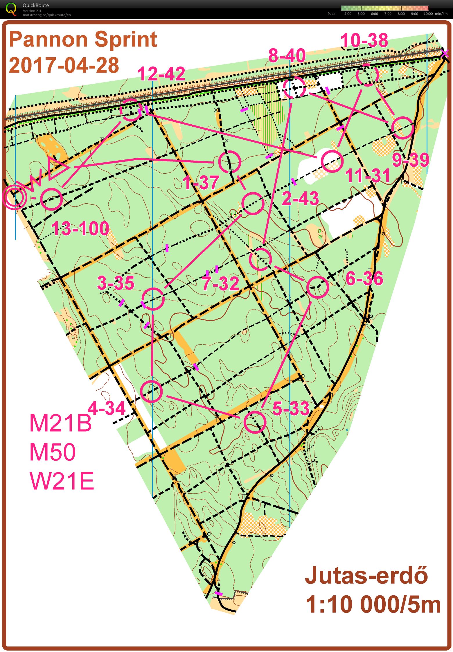 Tájkerékpáros Rövidtávú Országos Bajnokság, Pannon MTBO 1. nap (2017-04-29)