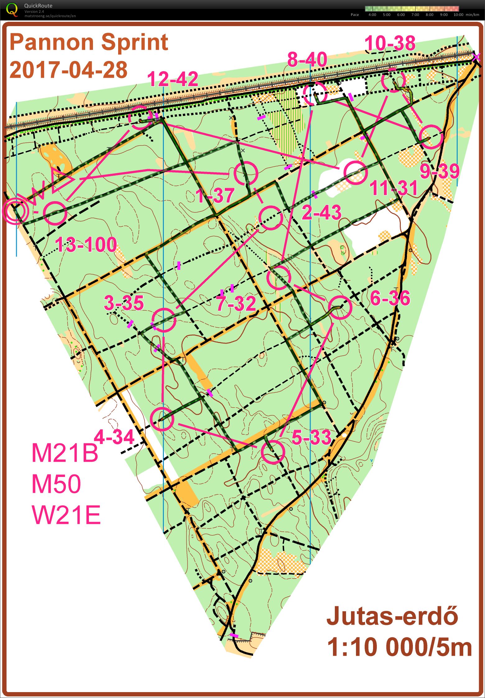 Tájkerékpáros Rövidtávú Országos Bajnokság, Pannon MTBO 1. nap (2017-04-29)