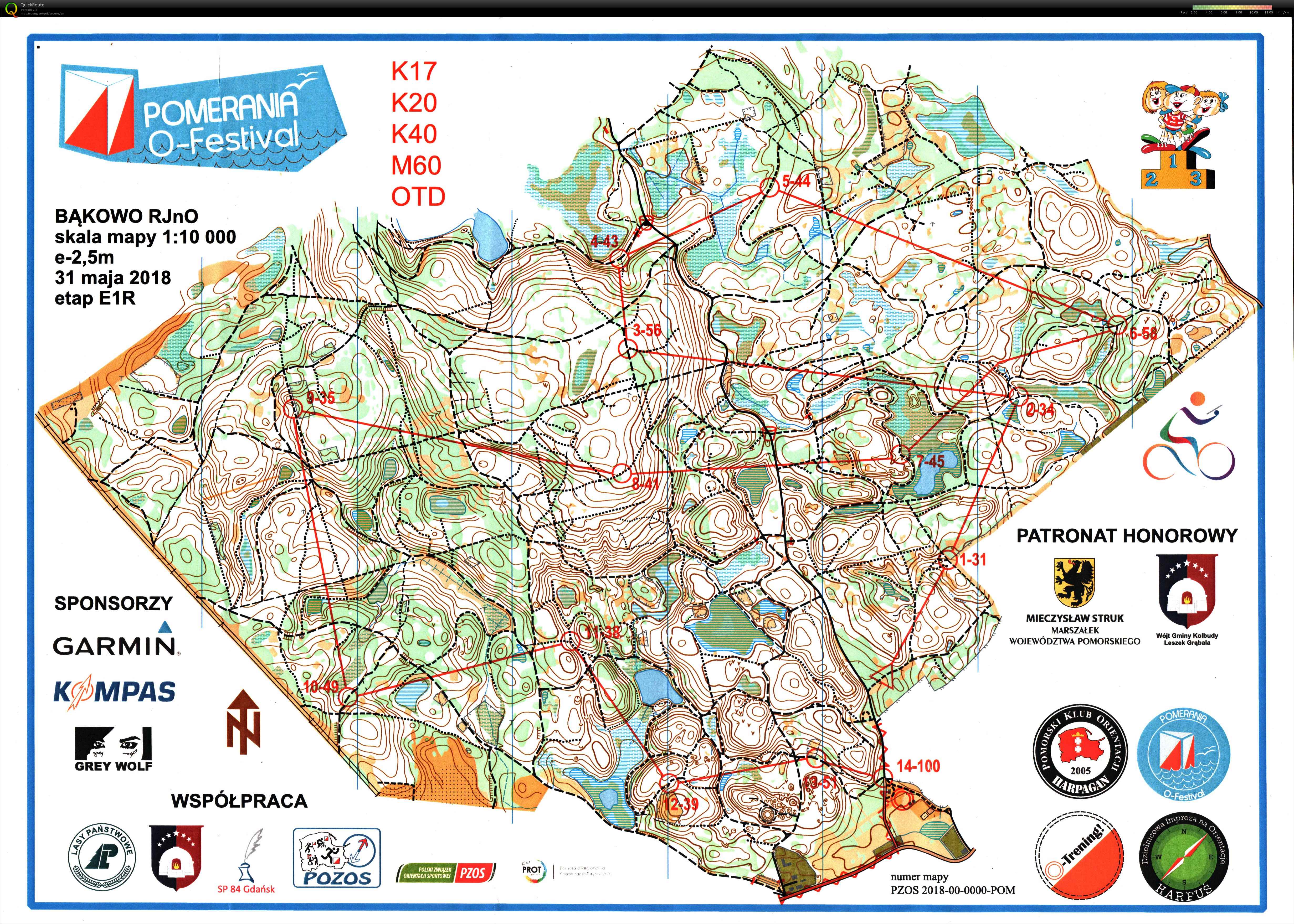 Pomerania O-Festival MTBO - E1 (31.05.2018)