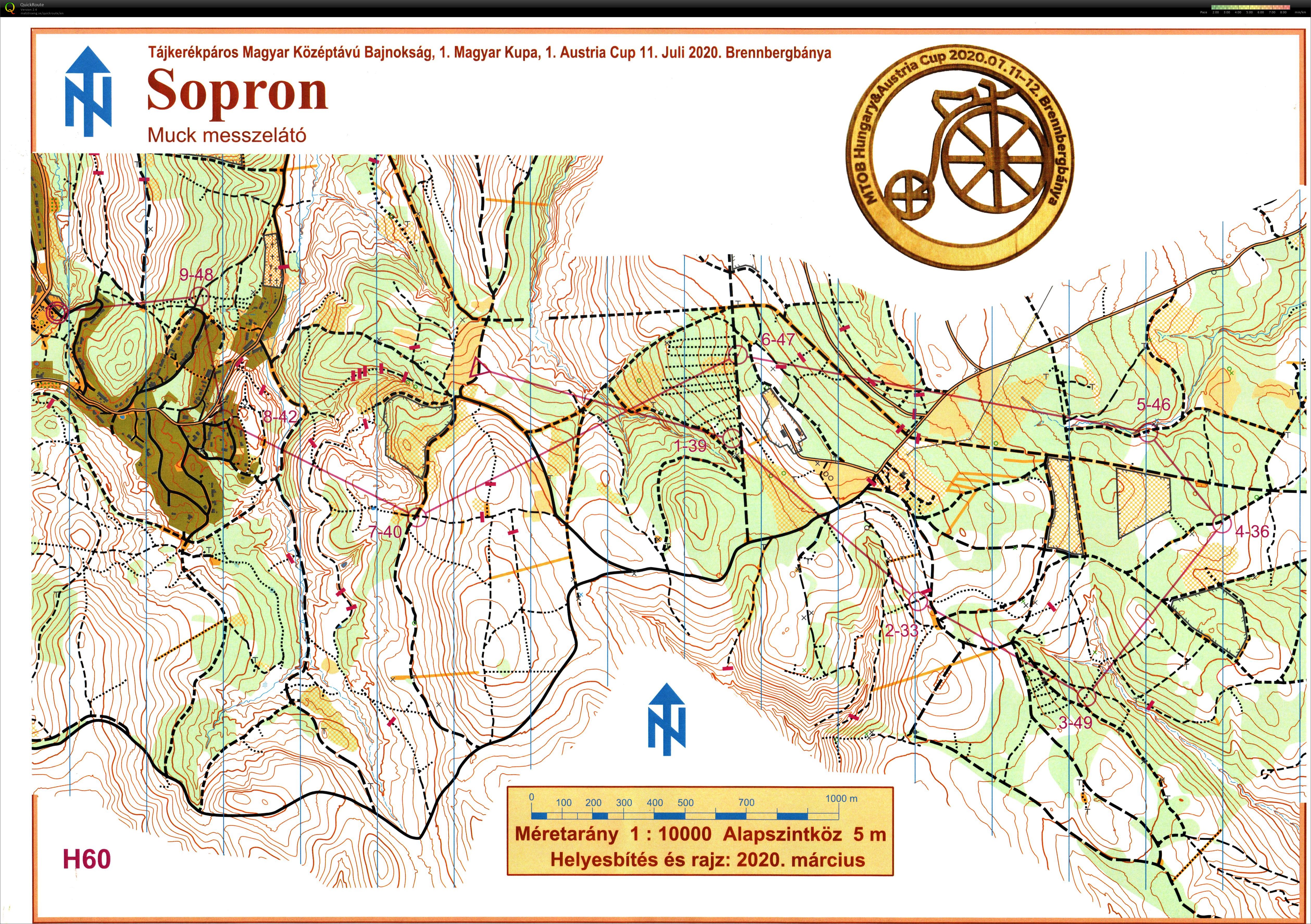 Tájkerékpáros Középtávú Országos Bajnokság, Sopron MTBO 1. nap (2020-07-11)
