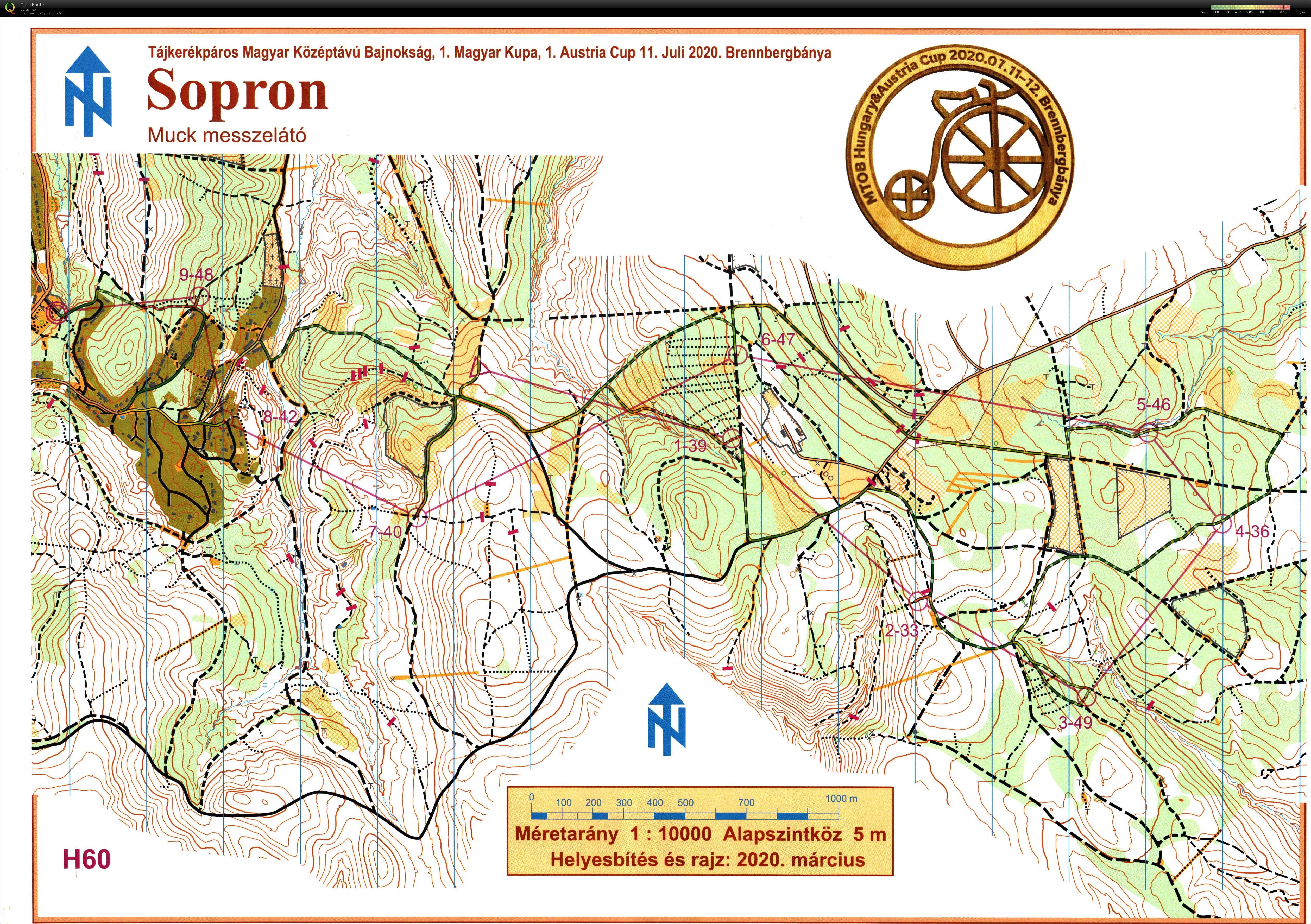 Tájkerékpáros Középtávú Országos Bajnokság, Sopron MTBO 1. nap (2020-07-11)